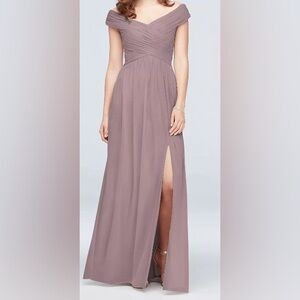 David’s Bridal off shoulder quartz dress size 22